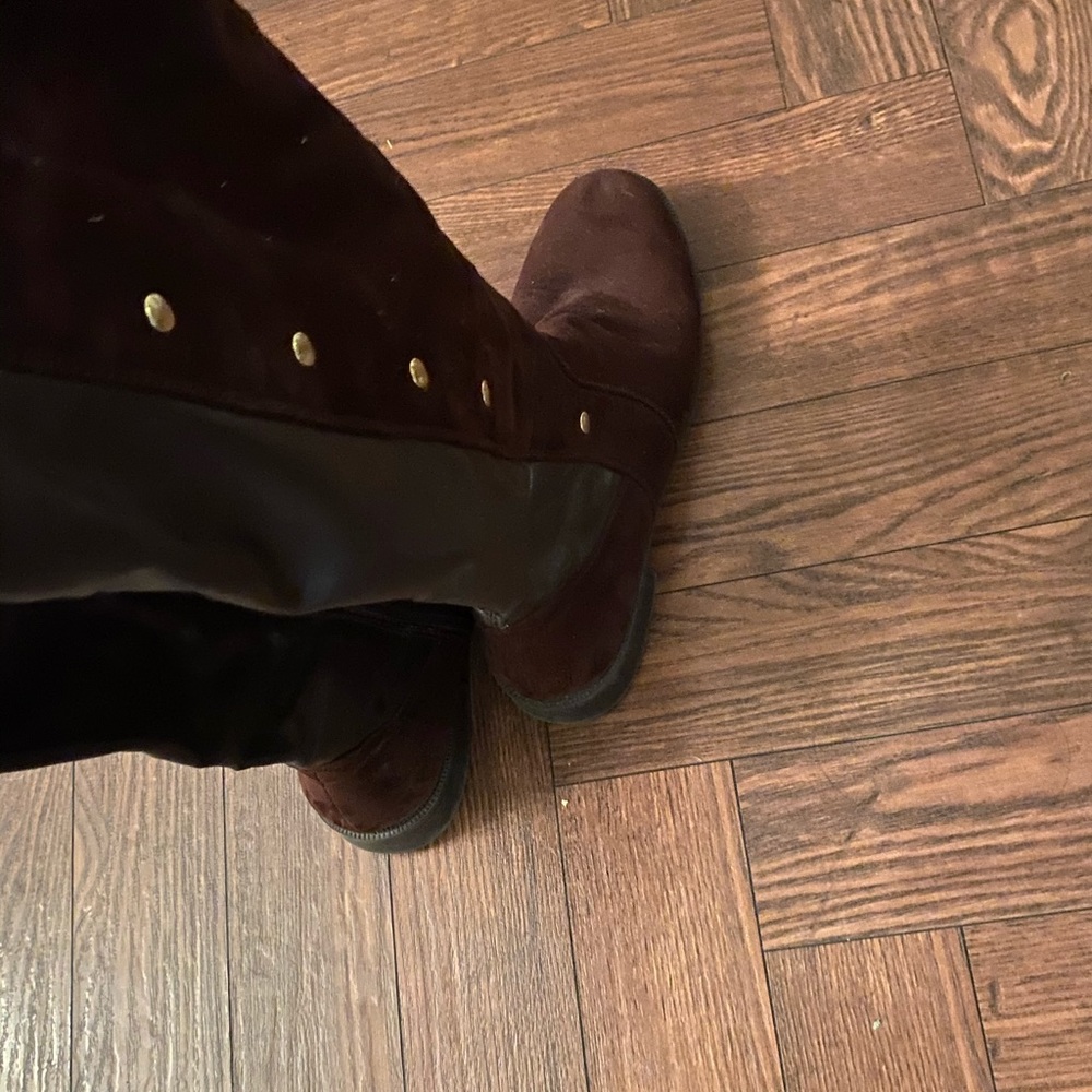 Brown knee boots